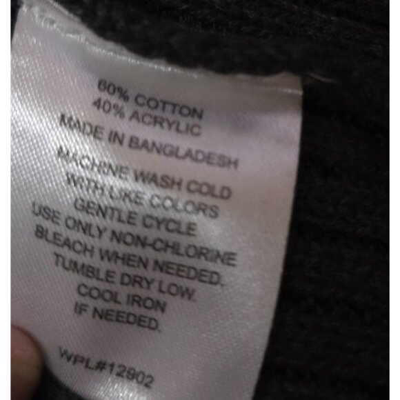 Haggar Mens Medium Grey Quarter Button Suede Trim Pullover Long Sleeve Sweater - Picture 12 of 12